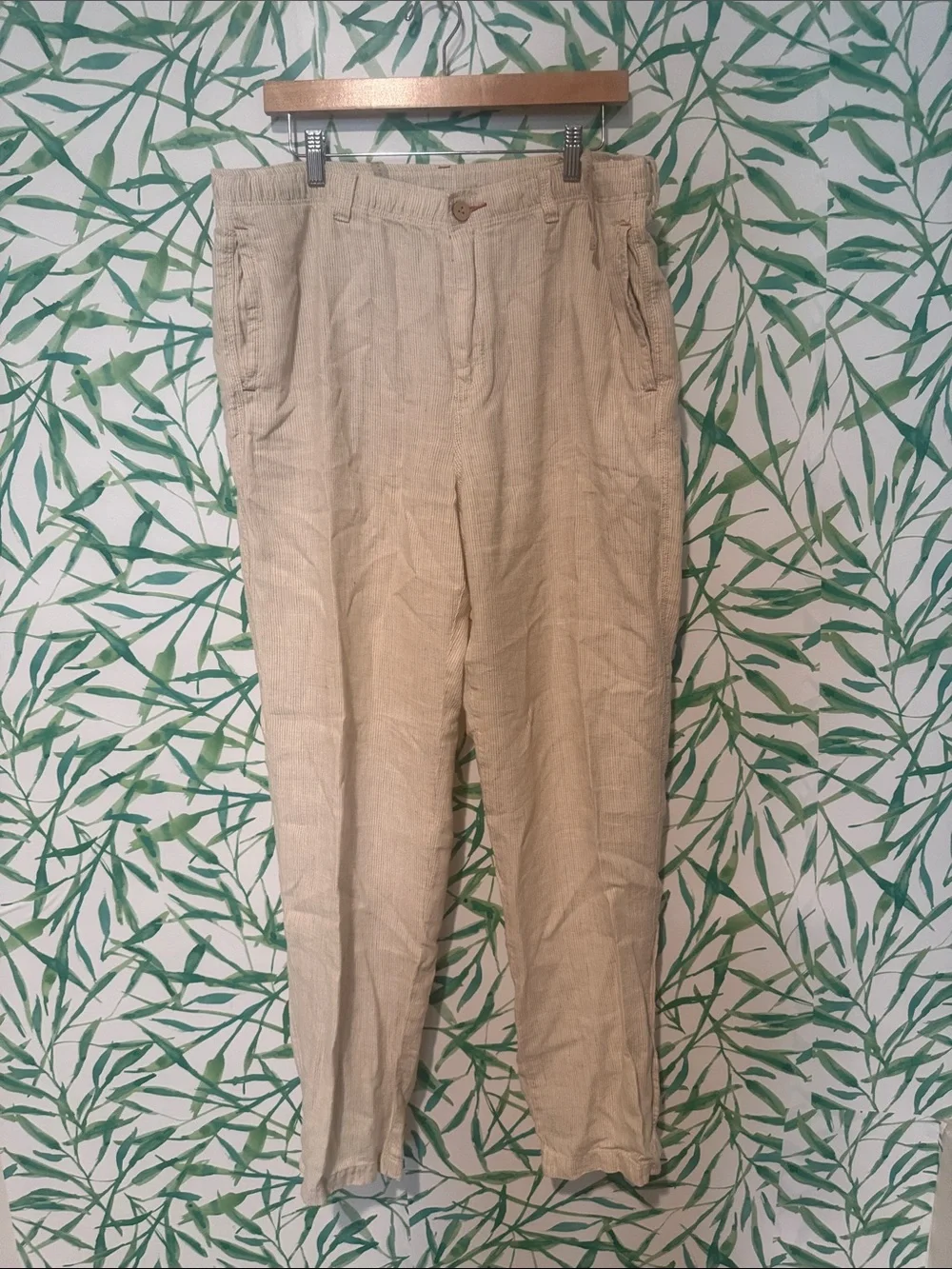 Tommy Bahama Beige Linen-Blend Chinos